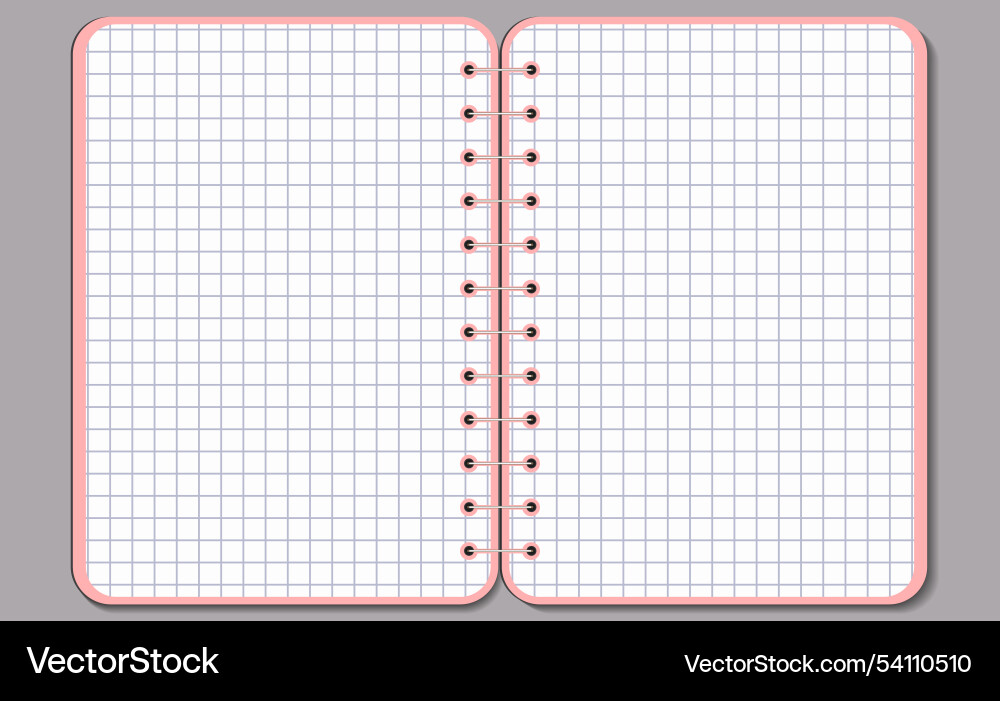 Graph paper open notepad printable squared grid Graph paper open notepad printable squared grid vector image
