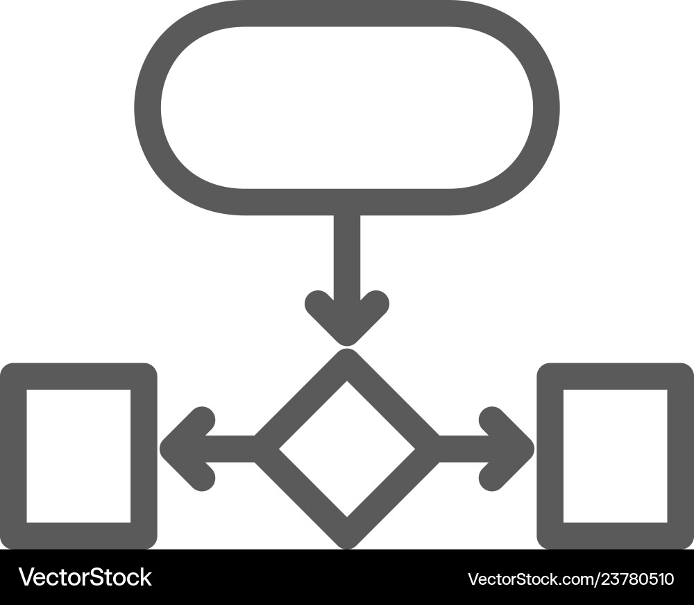 Hierarchical structure auxiliary chart line icon Hierarchical structure auxiliary chart line icon vector image