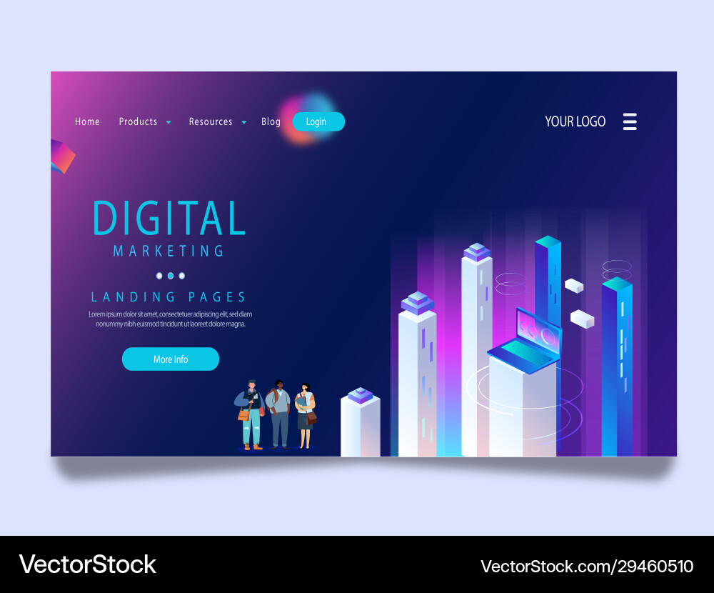 Landing page Royalty Free Vector Image - VectorStock