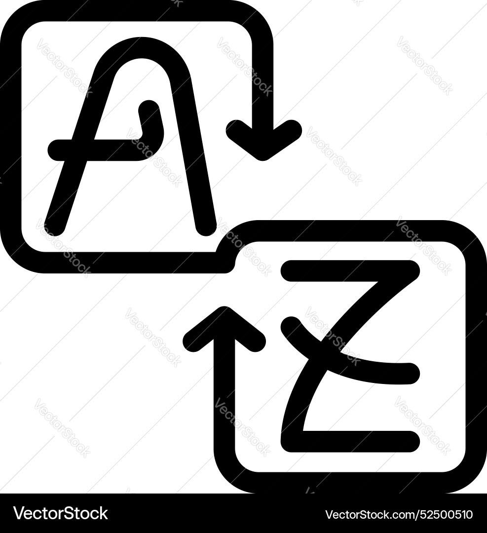 Language exchange concept with letters a and z Vector Image
