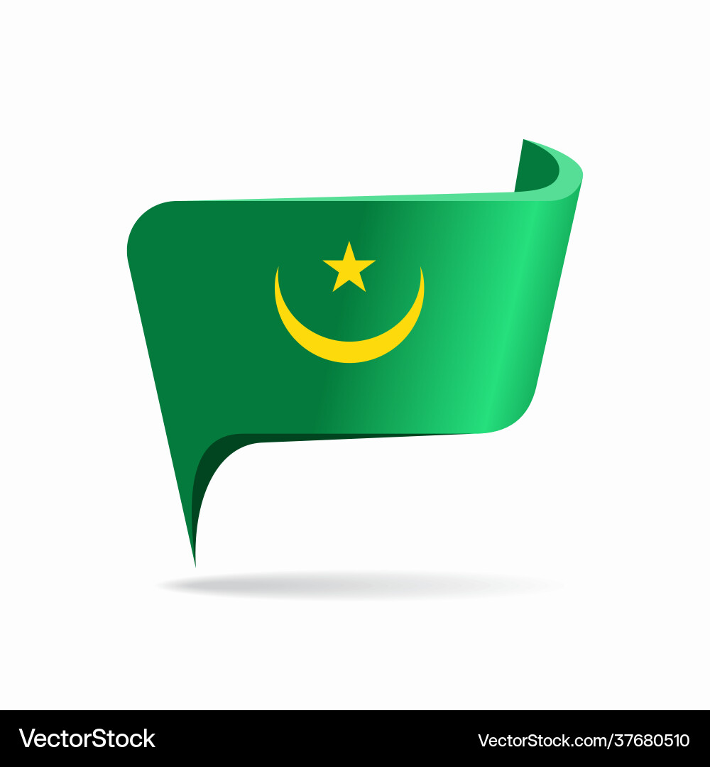 Mauritanian flag map pointer layout Mauritanian flag map pointer layout vector image