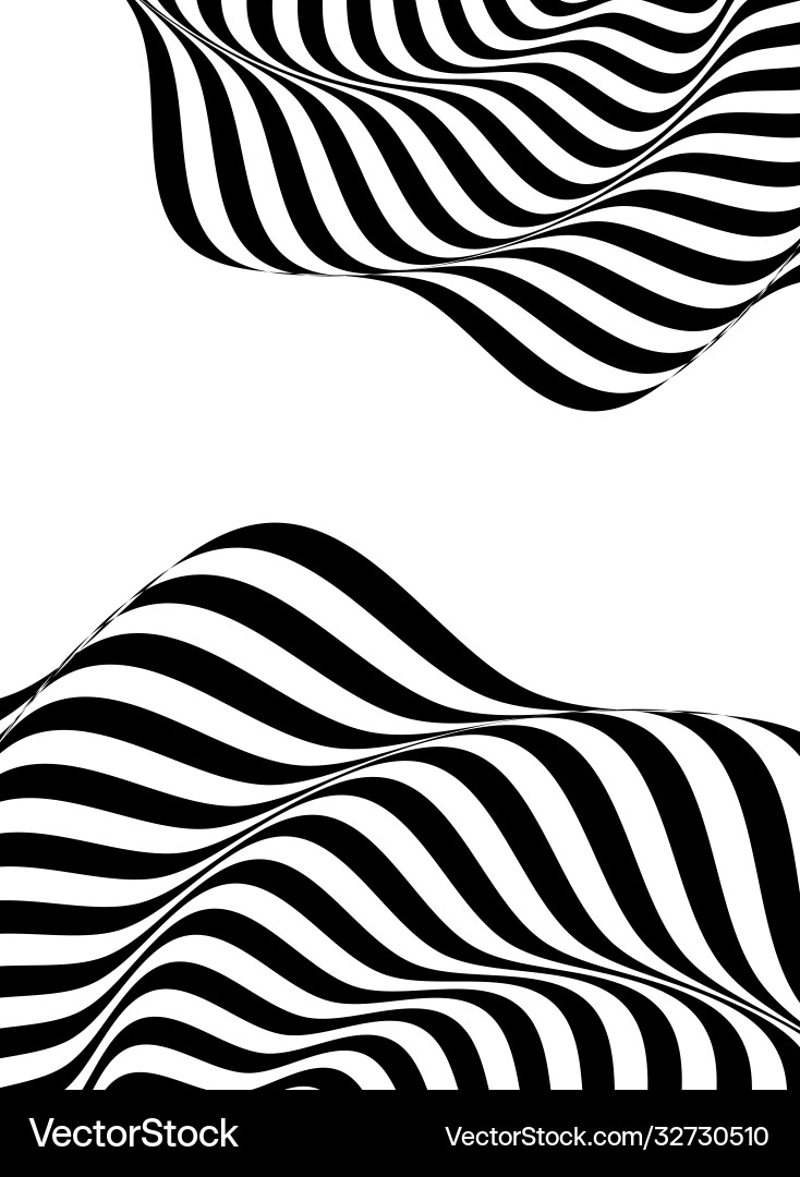 Monochrome waves and forms background vector image
