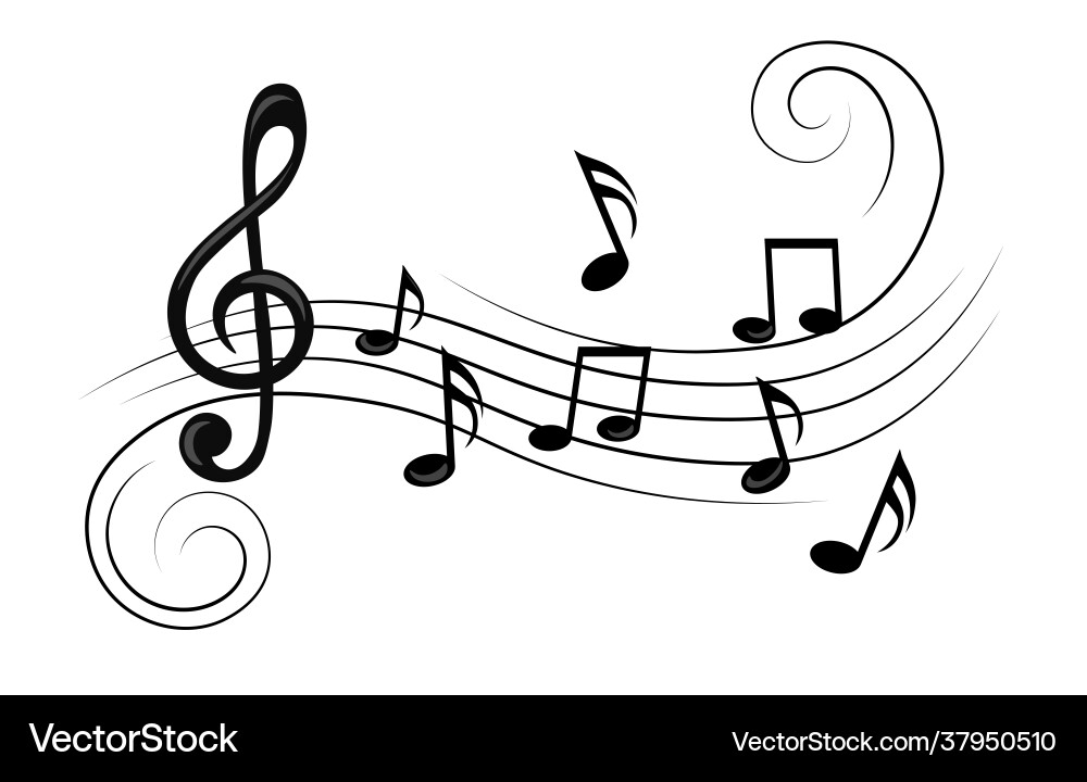 Noten mit Curves und Swirls Noten mit Curves und Swirls vektorbild