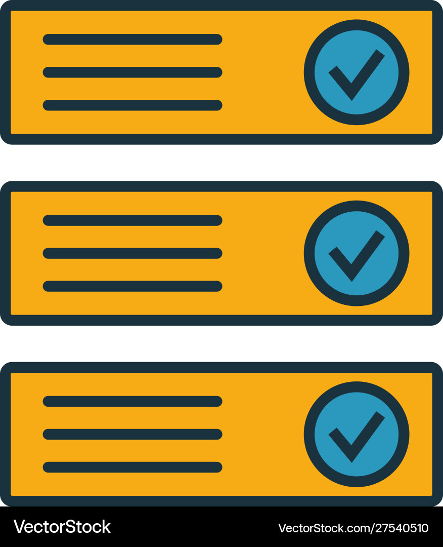 Ordered records icon set four elements Ordered records icon set four elements vector image