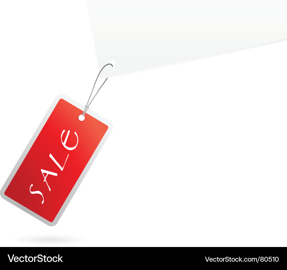 Red sale tag on string Vector Image