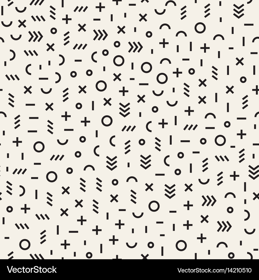 Retro geometric line shapes seamless patterns Vector Image