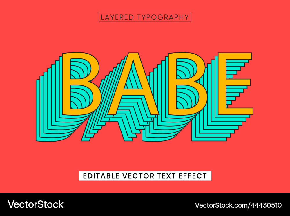 Retro Layered Word Effect Template vector image