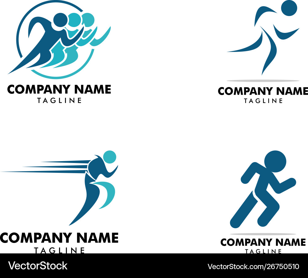 Running Character Set vector image