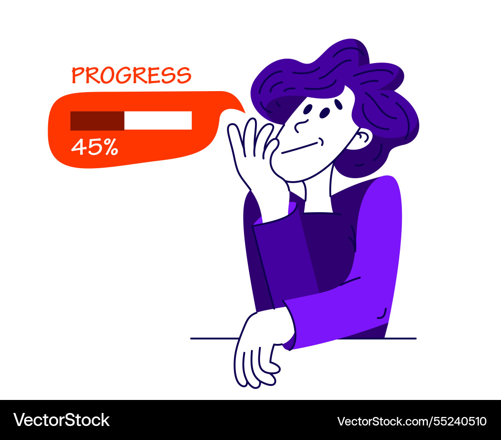 Young man thinking and solving some problem Young man thinking and solving some problem vector image