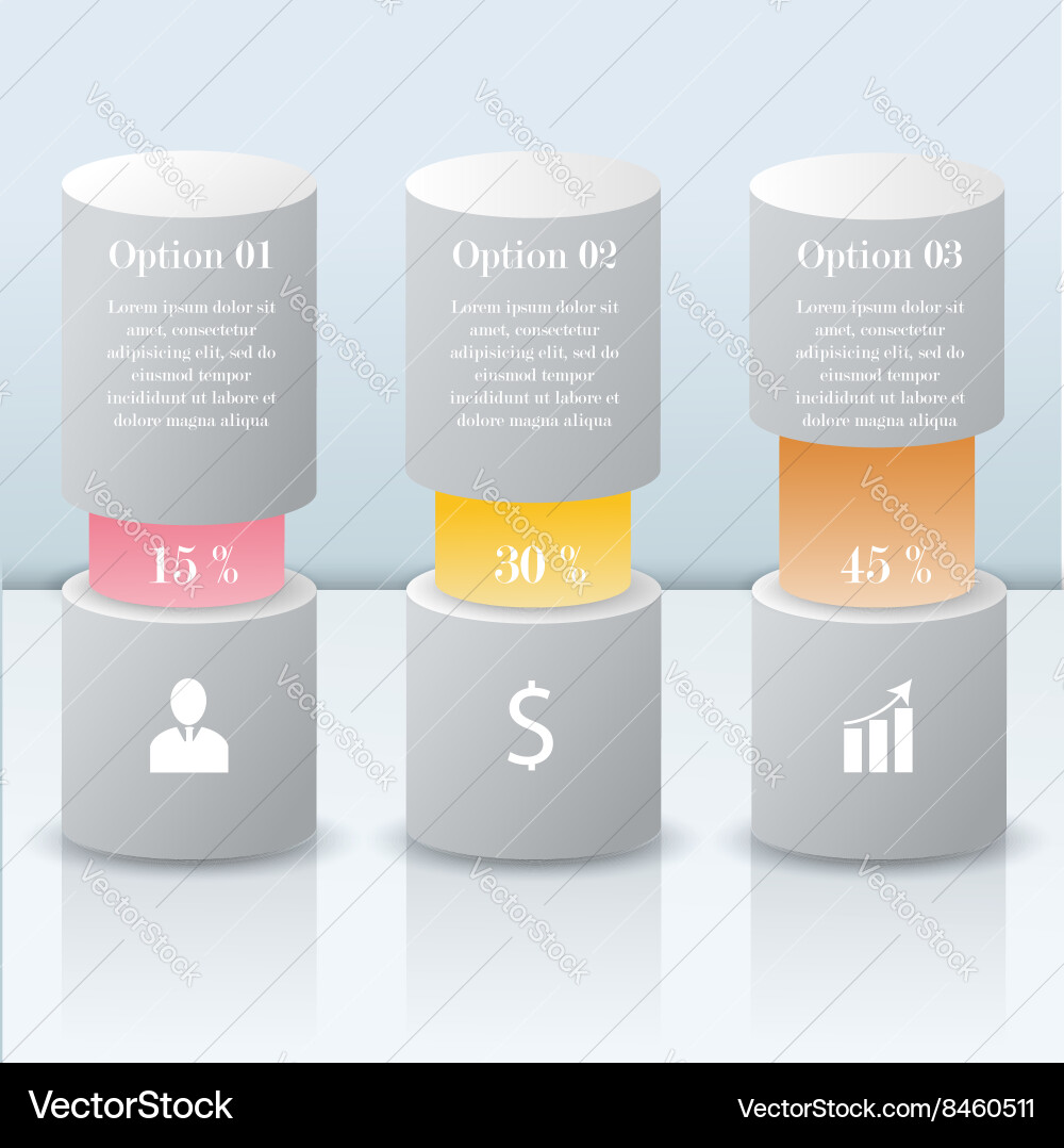 3d infographic modern bars Royalty Free Vector Image