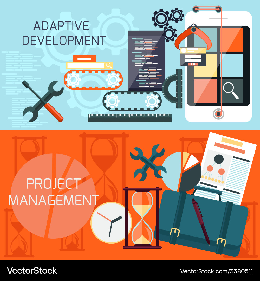 Adaptive development and project management vector image