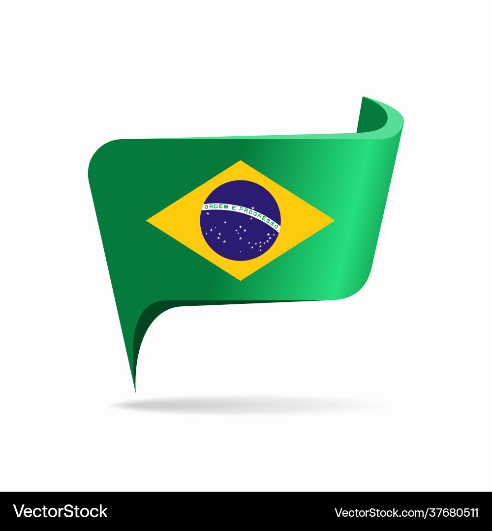 Brazilian flag map pointer layout Brazilian flag map pointer layout vector image
