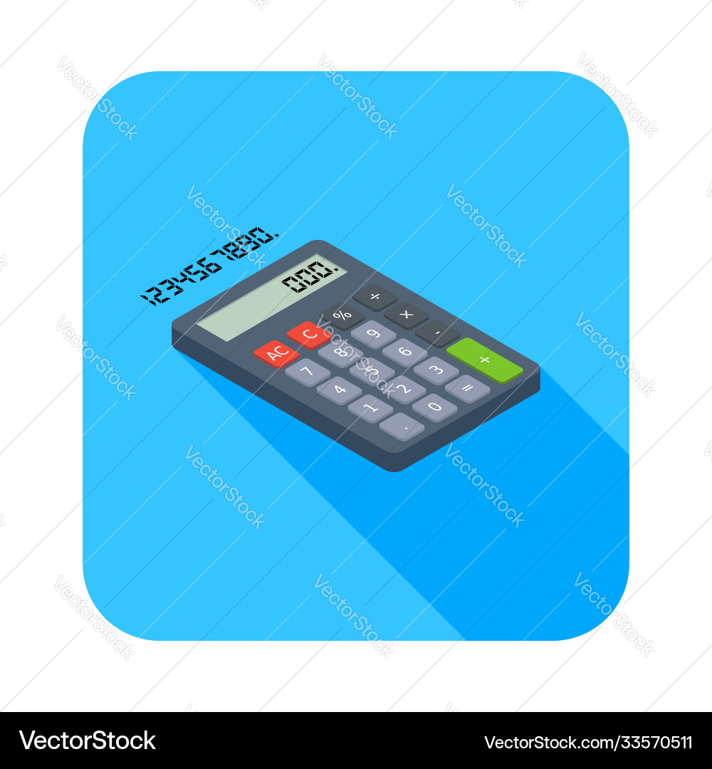 Calculator and digital number right view icon Calculator and digital number right view icon vector image