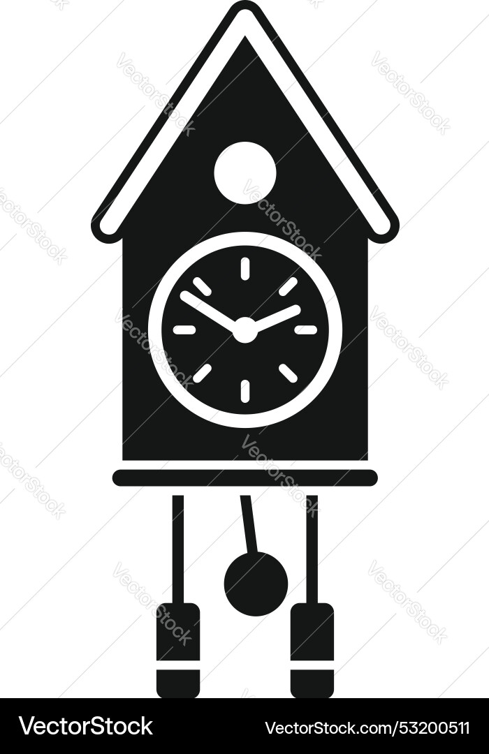 Cuckoo clock showing time on white background Cuckoo clock showing time on white background vector image