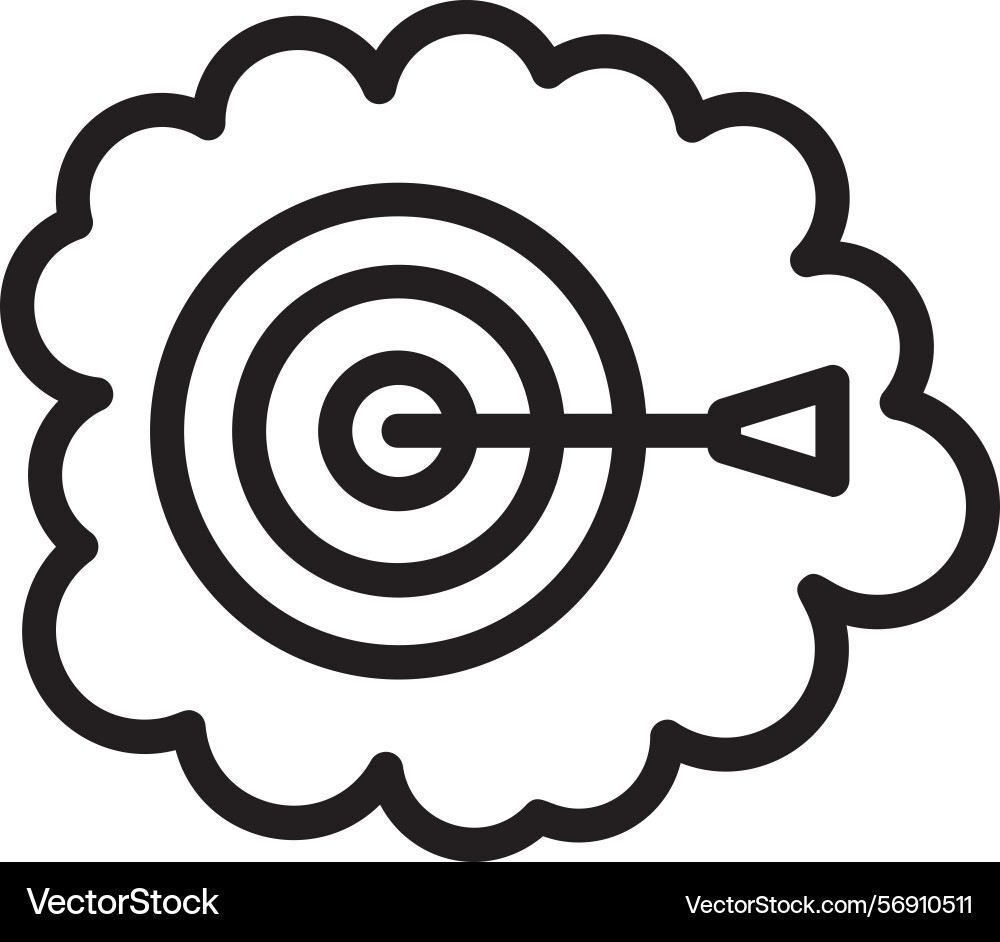 Dream dart linear style icon design vector image
