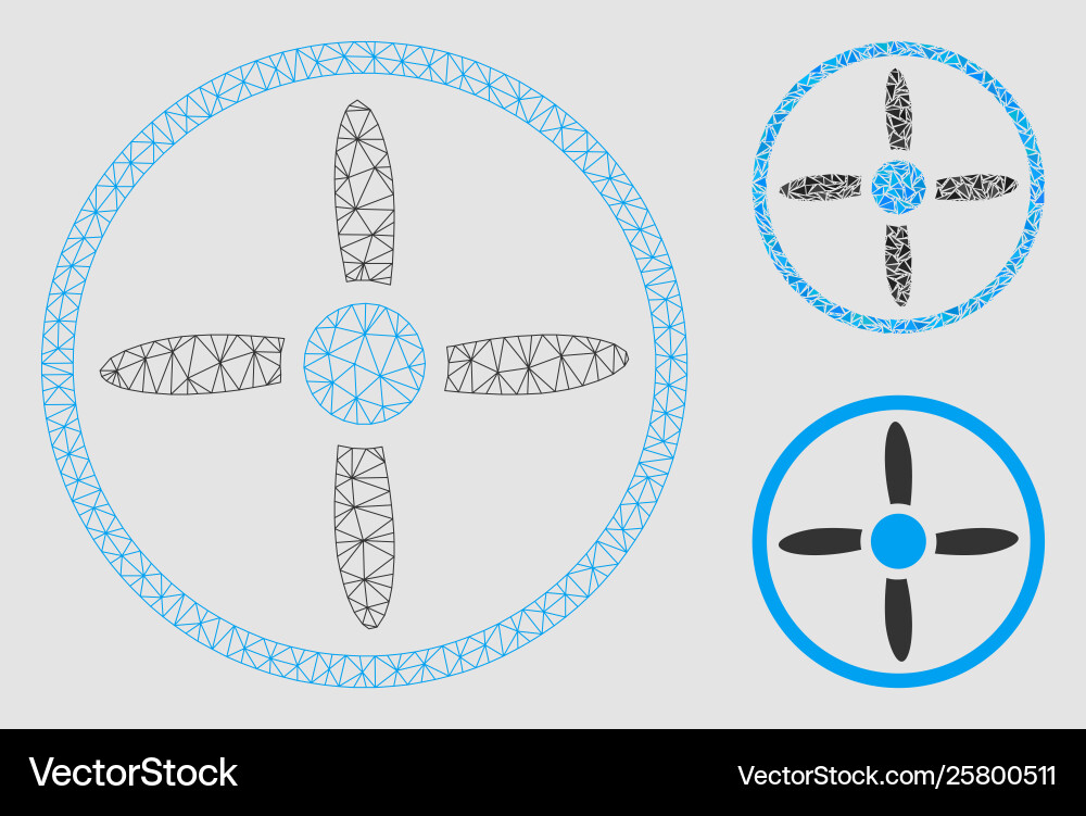 Drone screw mesh 2d model and triangle vector image