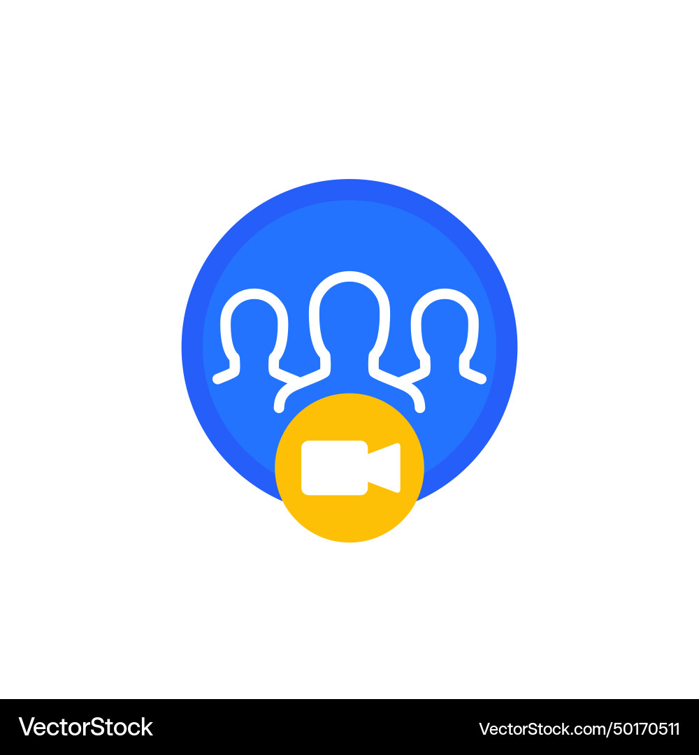 Group video call icon for web Vector Image