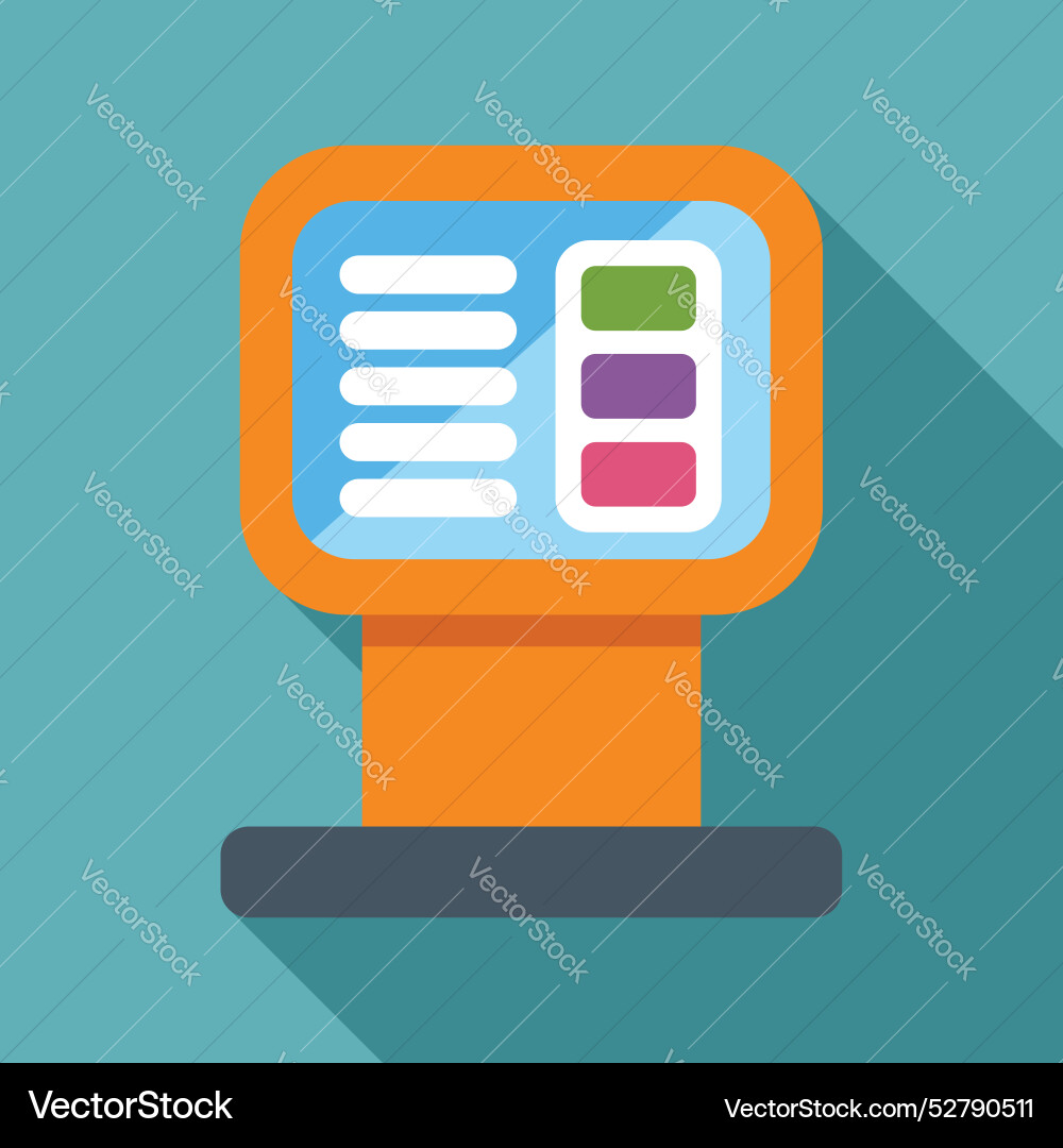 Information kiosk displaying important data vector image