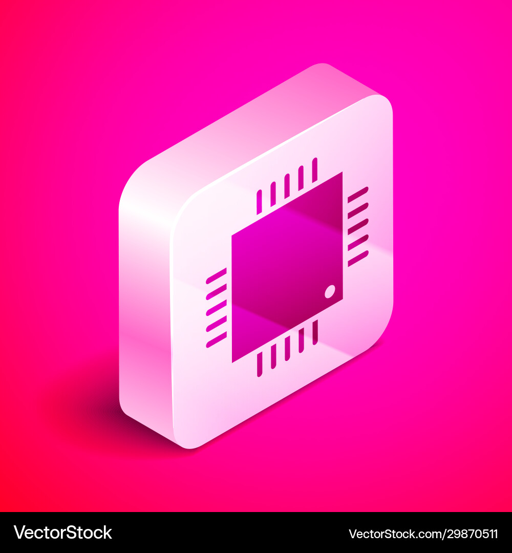 Isometric computer processor with microcircuits Isometric computer processor with microcircuits vector image