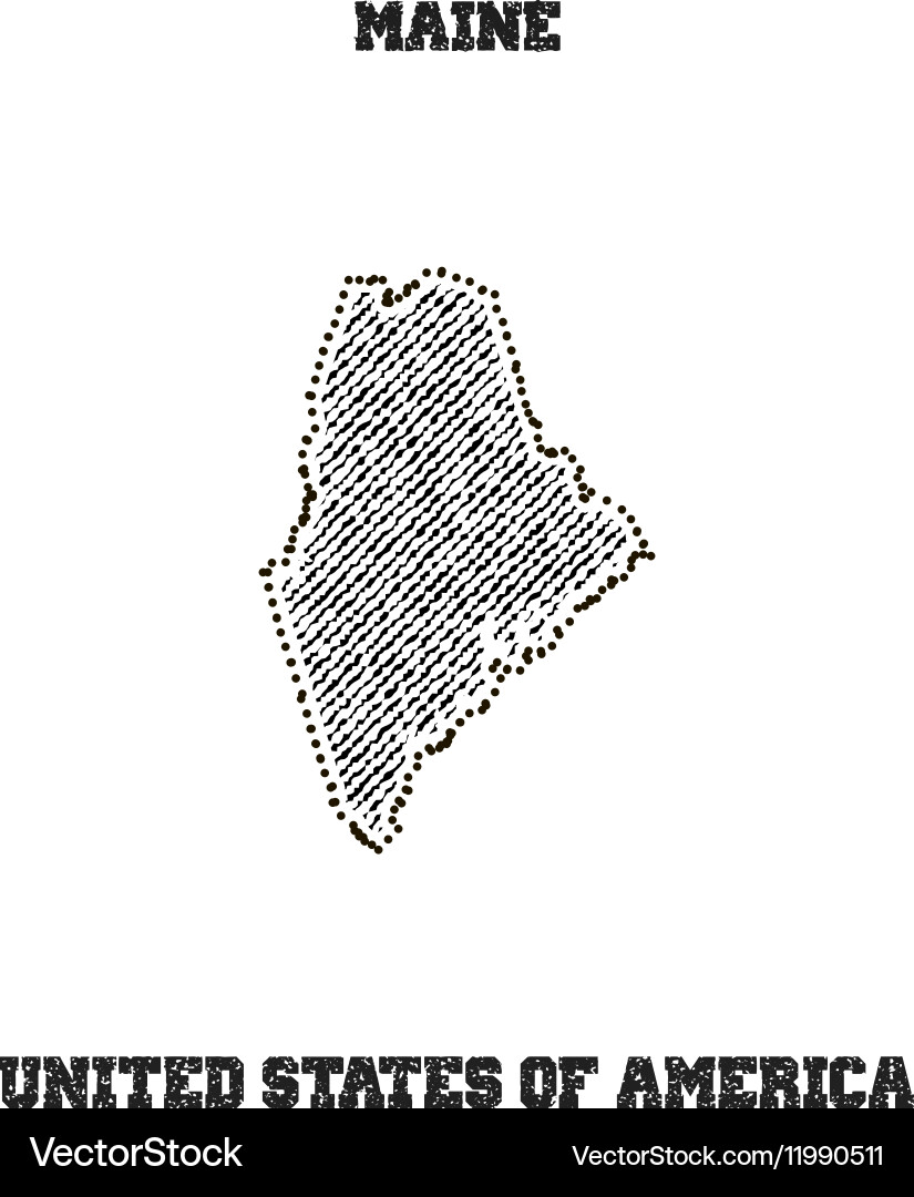 Label with map of maine Vector Image
