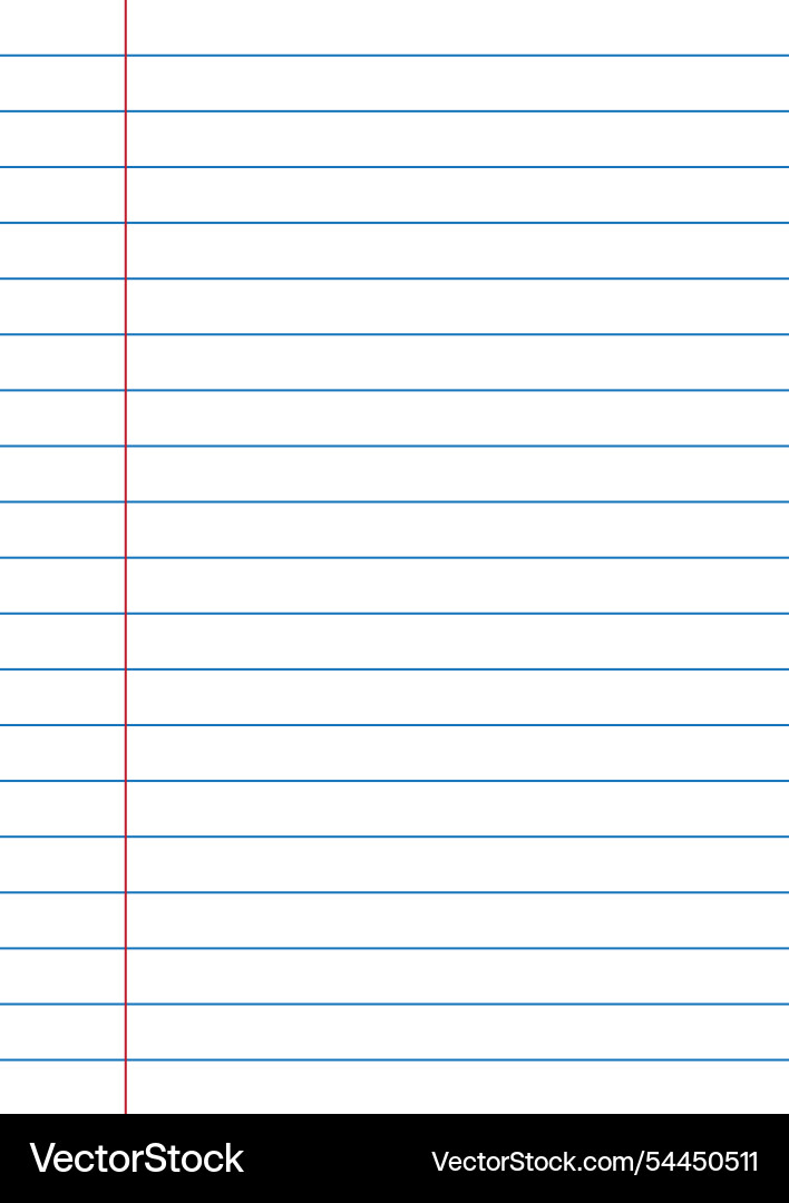 Lined paper with margin a5 format Vector Image