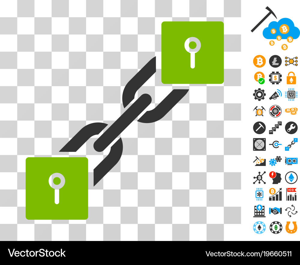 Locker blockchain icon with bonus vector image