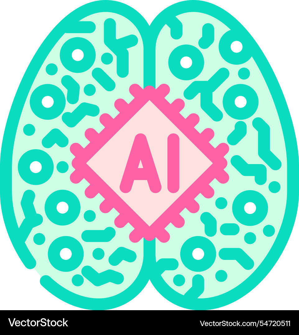 Machine learning symbol color icon Machine learning symbol color icon vector image