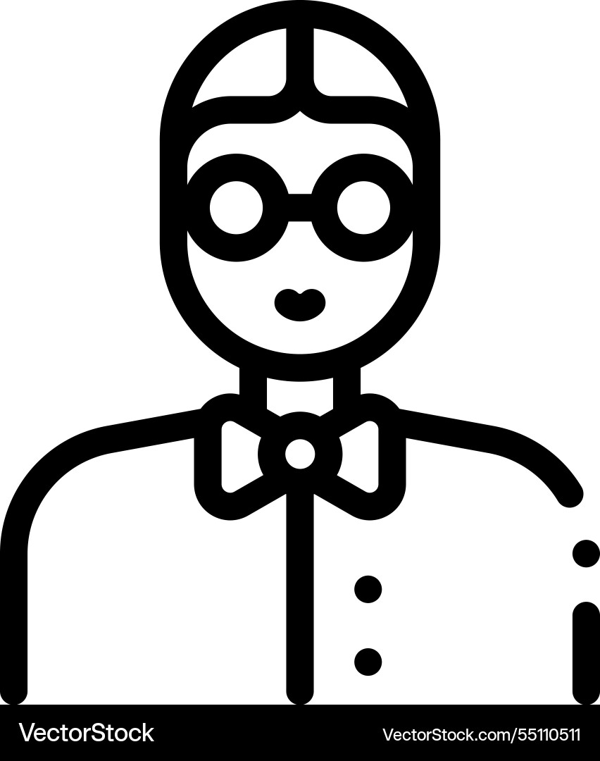 Nerd icon thin linear style design isolated Nerd icon thin linear style design isolated vector image