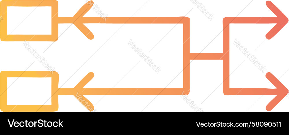 Parallel Workflow Diagram with Arrows Vector Image