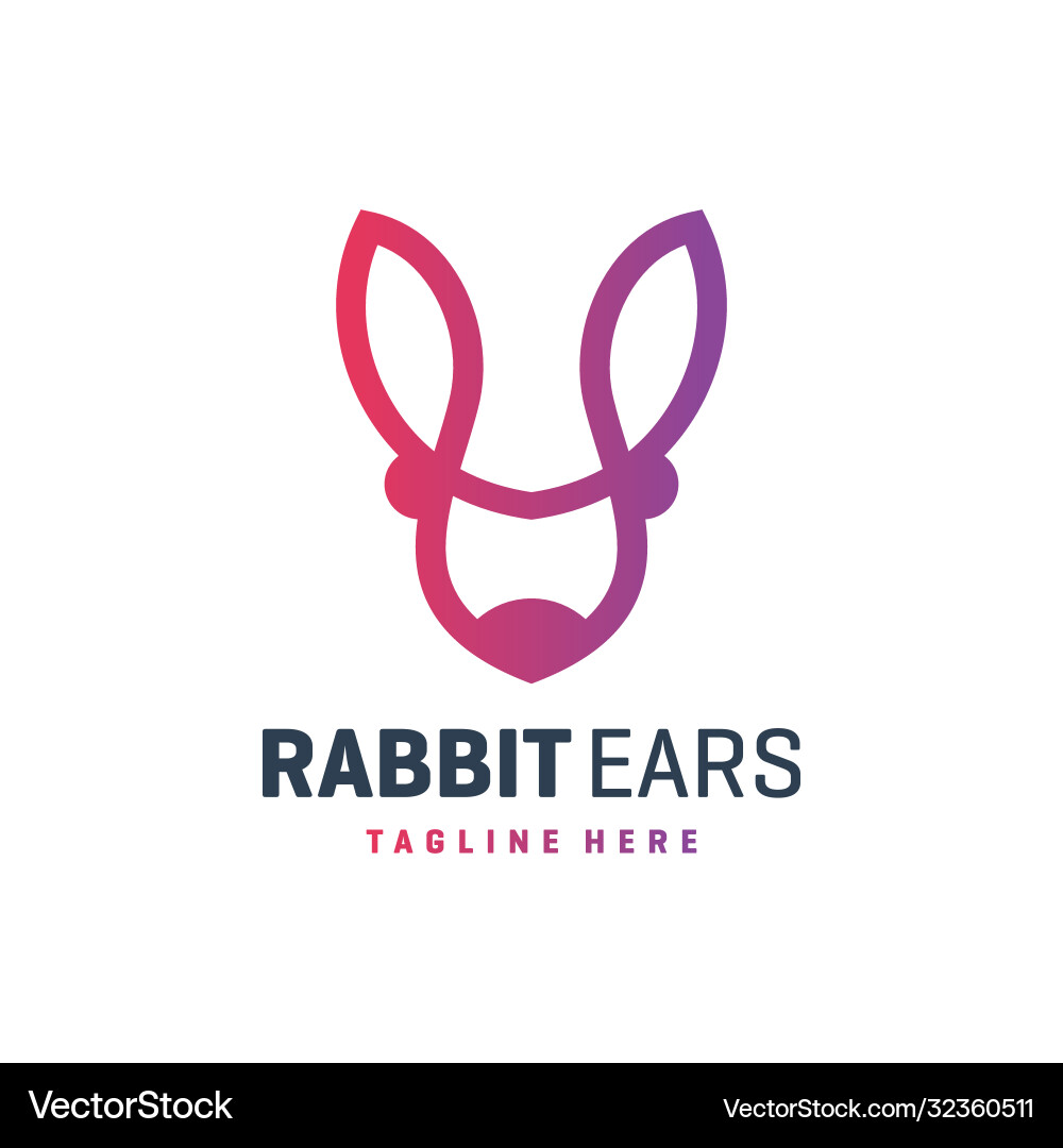 Rabbit ear outline logo – Royalty-Free Vector | VectorStock