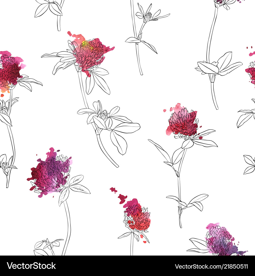 Seamless pattern with clover flowers Seamless pattern with clover flowers vector image