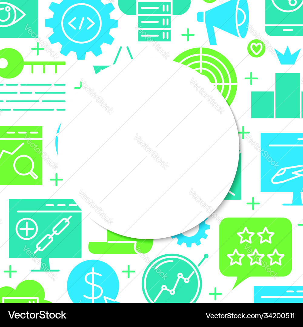 Seo services poster in flat style with place Seo services poster in flat style with place vector image
