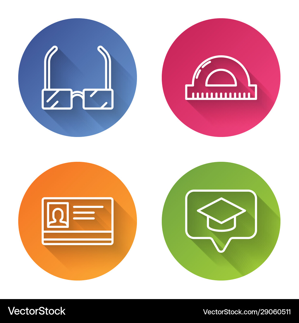 Set line glasses protractor grid for measuring Vector Image