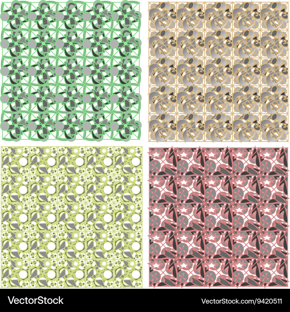 Set of arabesque pattern frame border vector image