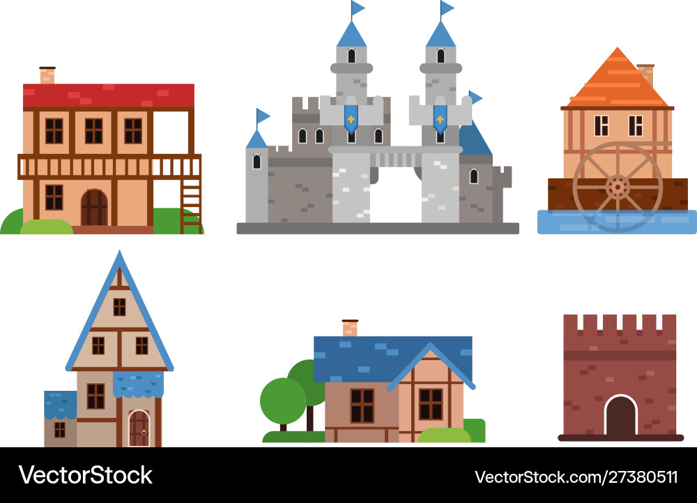 Set of flat with different Vector Image