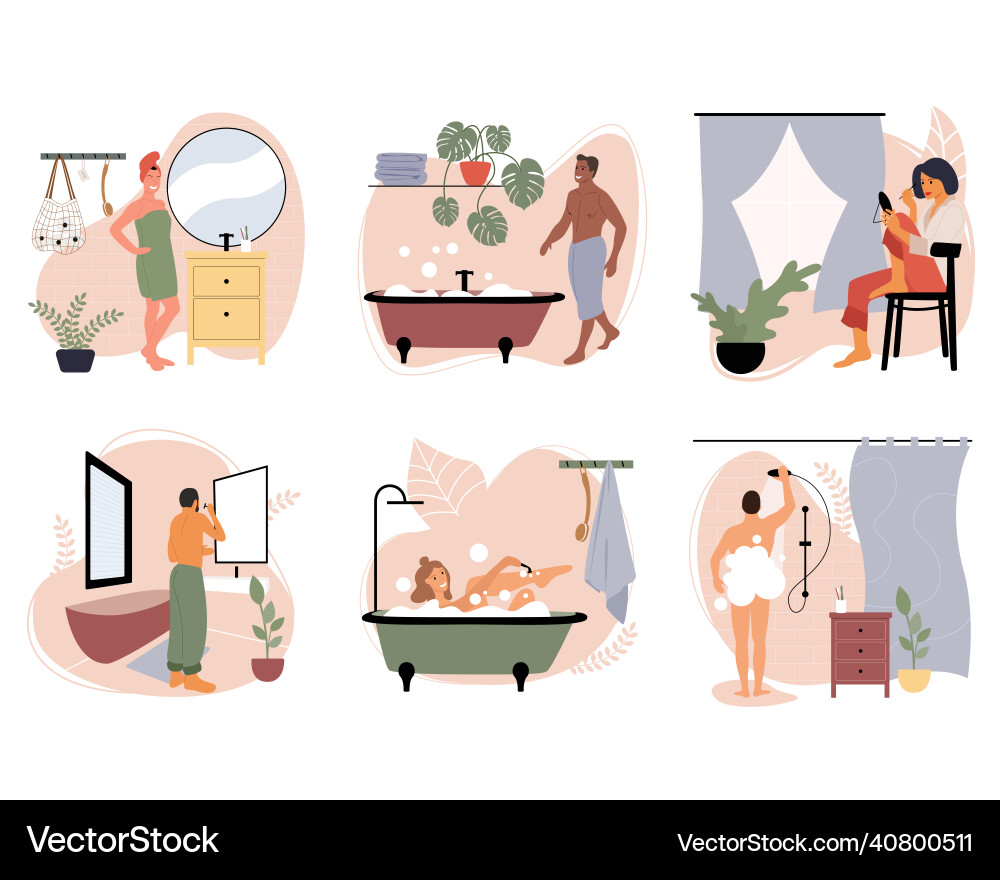 Set of with people doing Vector Image