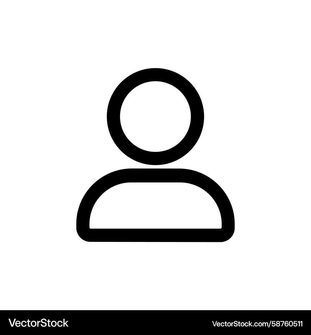 Simple User Outline Icon Vector Image