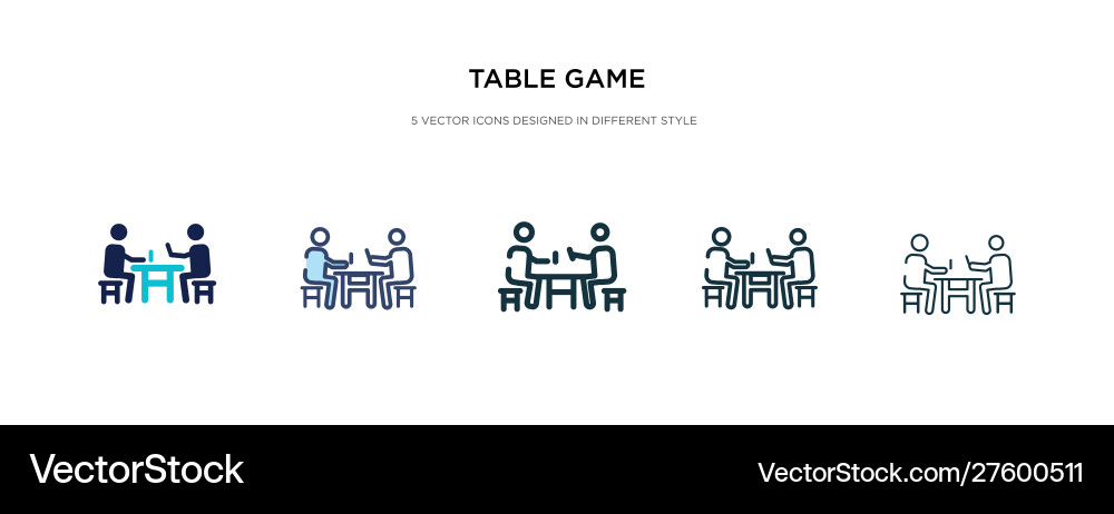 Table game icon in different style two colored Vector Image
