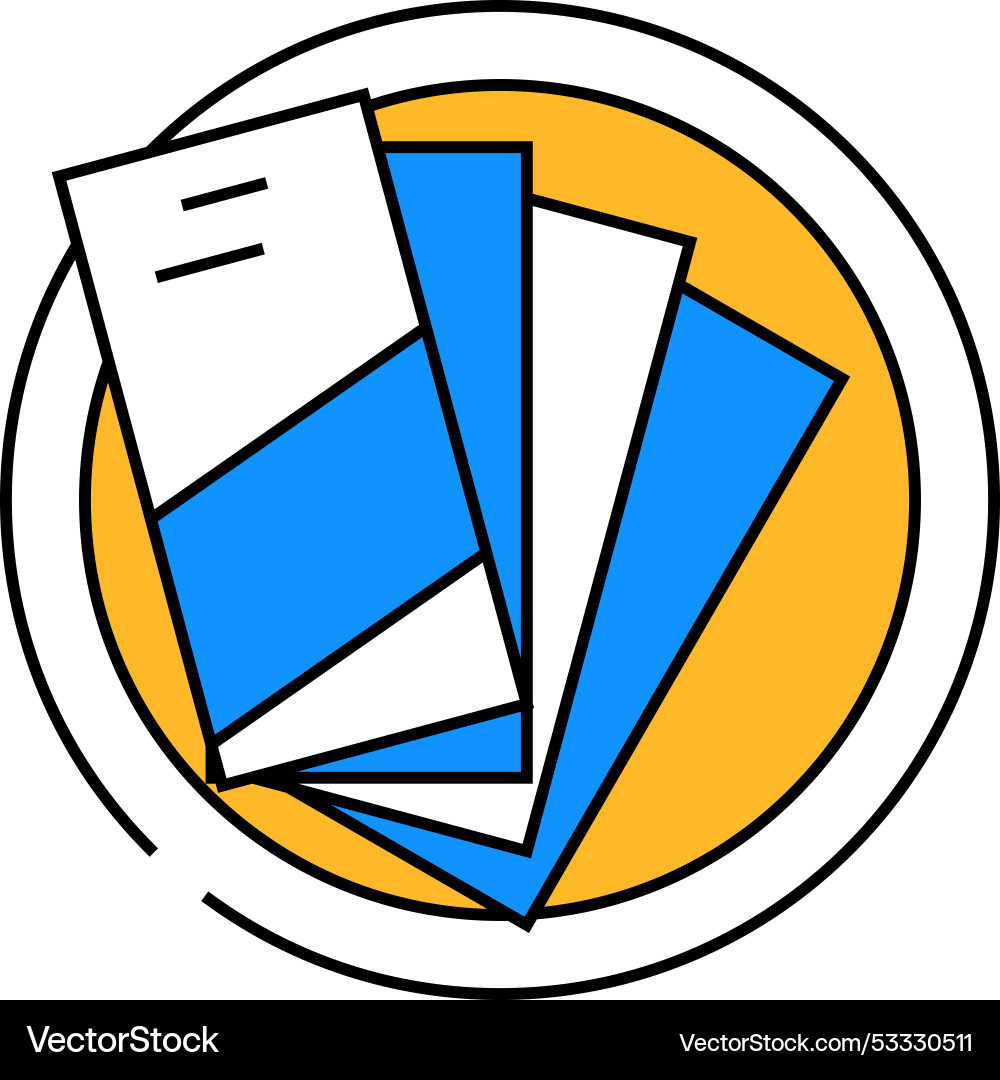 Table with booklets icon color Vector Image