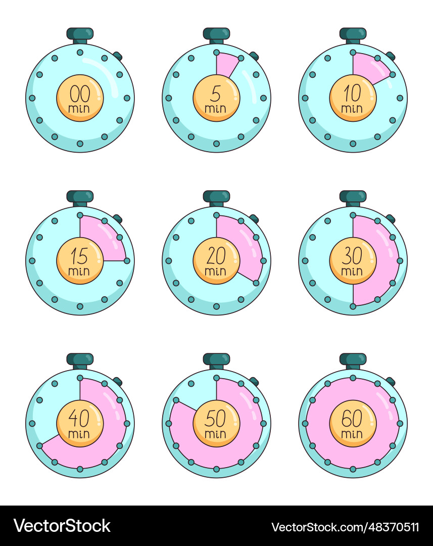 Timer time countdown stopwatch watch device Timer time countdown stopwatch watch device vector image