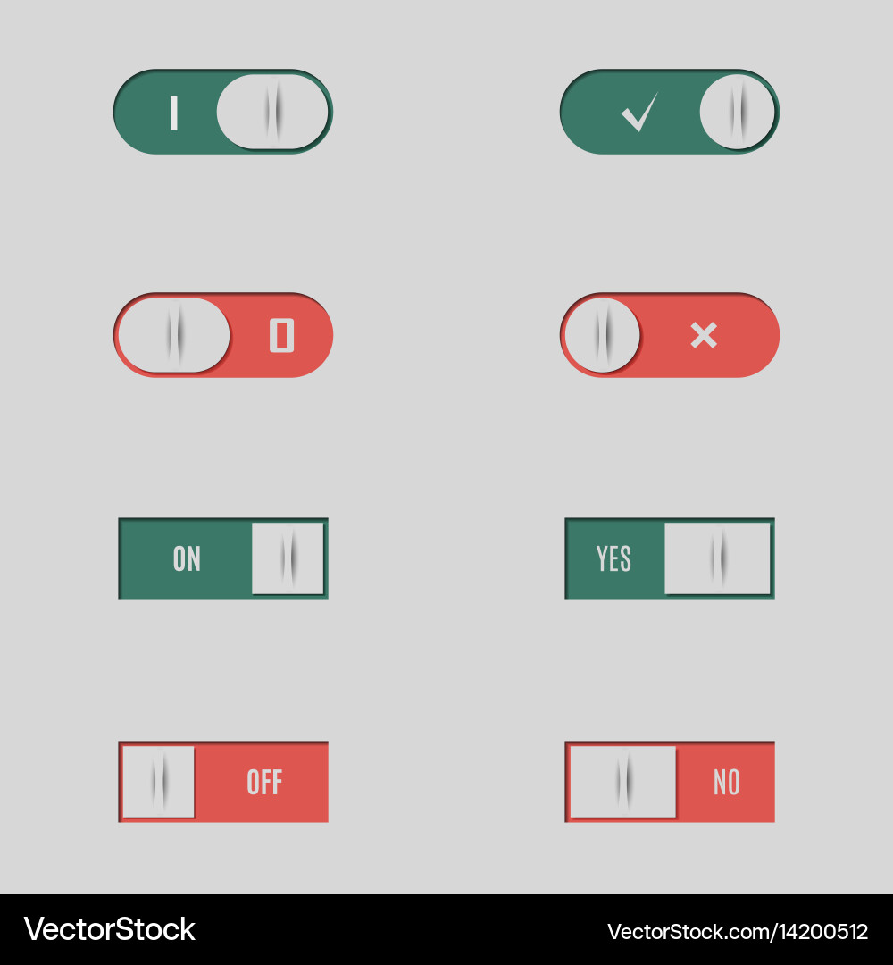 A set of buttons and switches vector image
