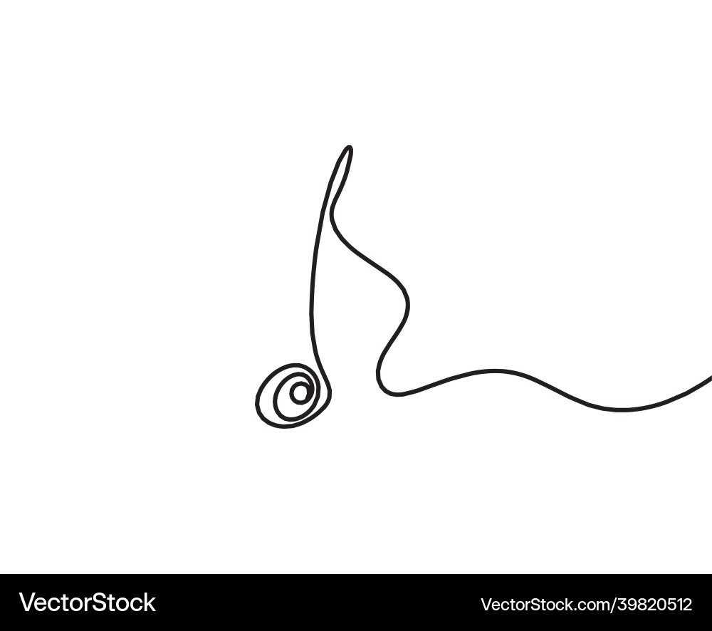 Abstract whole note as continuous lines drawing vector image