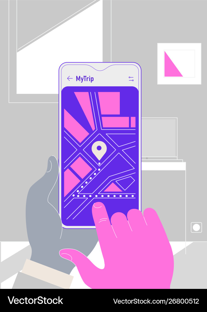 Augmented reality navigation and travelling mobile Augmented reality navigation and travelling mobile vector image