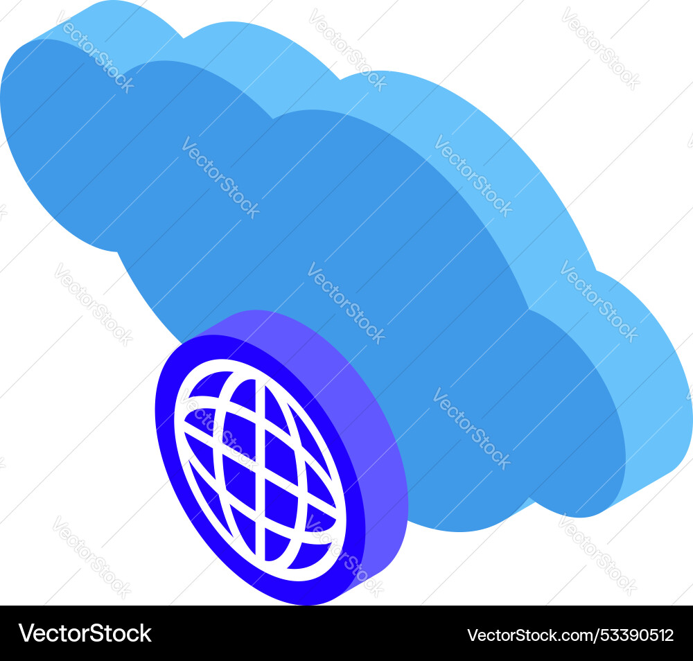 Blue cloud computing connecting to global network Blue cloud computing connecting to global network vector image