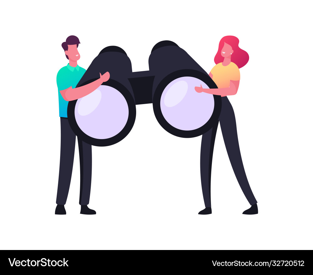 Business Characters with Binoculars vector image