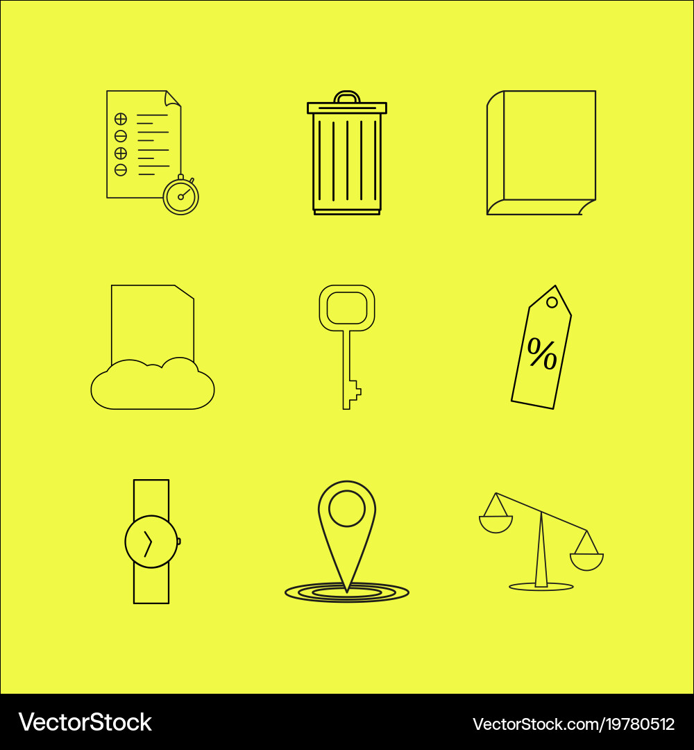Business linear icon set simple outline icons Vector Image