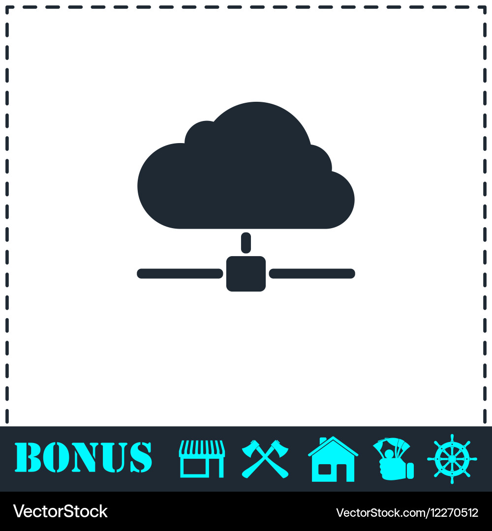 Cloud computingserver icon flat Vector Image