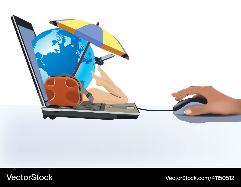 Computer connection search holiday offers Vector Image