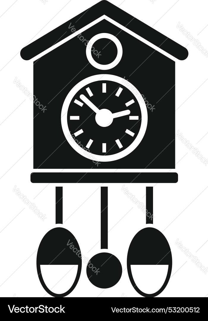 Cuckoo clock hanging on white background showing Cuckoo clock hanging on white background showing vector image
