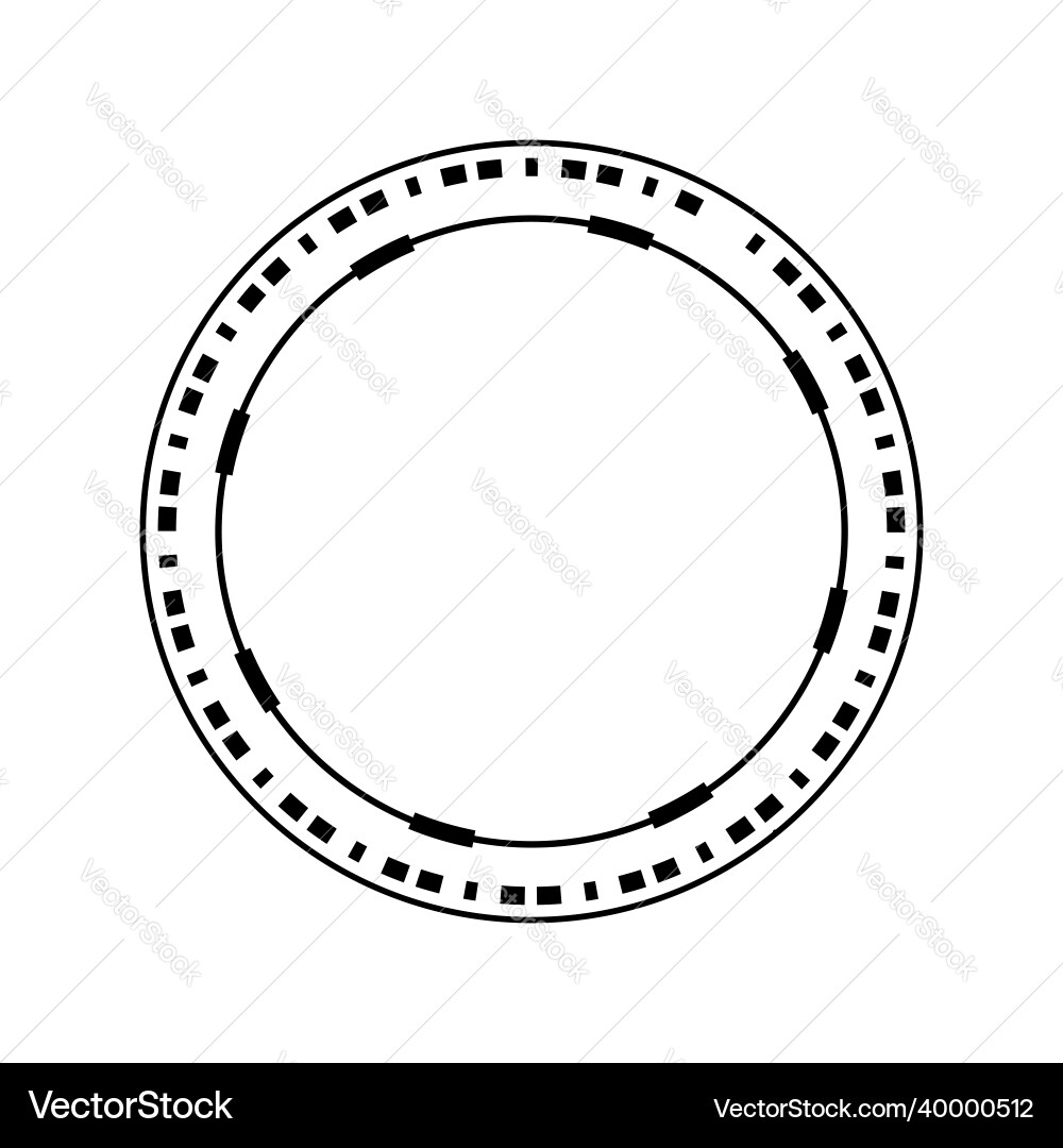 Digital circle frame isolated on white background Vector Image